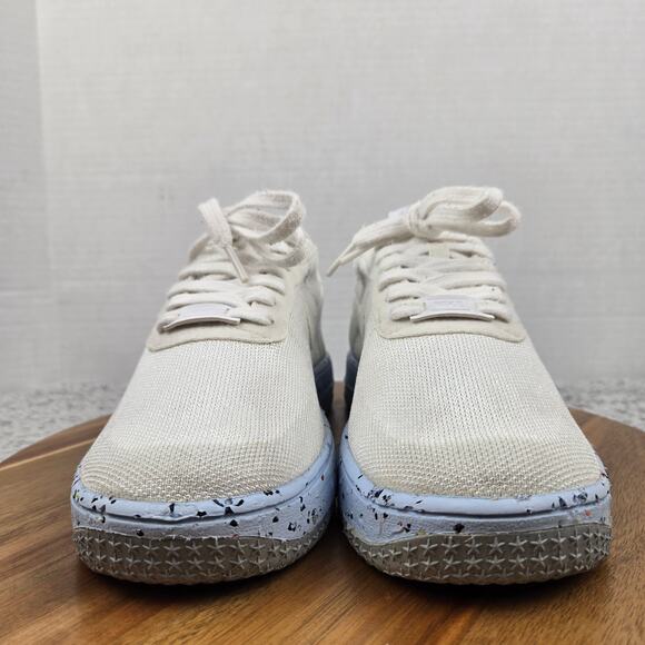 Nike Womens 9 Air Force 1 Low Crater Flyknit White Ice Blue Casual Daily Sneaker - Picture 4 of 12